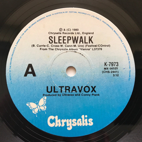 Ultravox : Sleepwalk (7", Single)