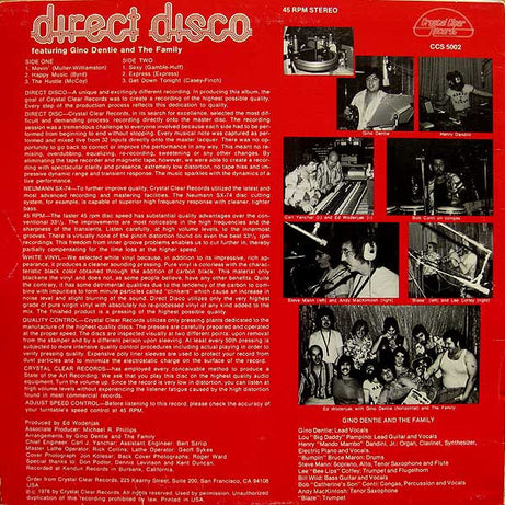 Gino Dentie And The Family : Direct Disco (12", Whi)