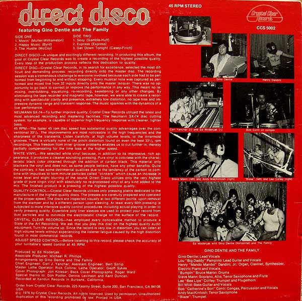 Gino Dentie And The Family : Direct Disco (12", Whi)
