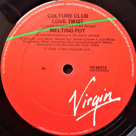 Culture Club : It's A Miracle / Miss Me Blind (12")