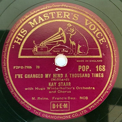 Kay Starr : Rock And Roll Waltz / I've Changed My Mind A Thousand Times (Shellac, 10")