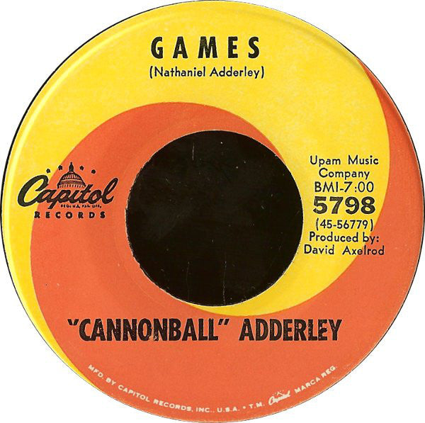 "Cannonball" Adderley* : Mercy, Mercy, Mercy / Games (7", Single, Scr)