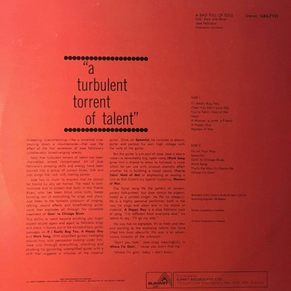 José Feliciano : A Bag Full Of Soul (LP, Album)