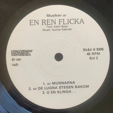 Lotte Möller, Gunnar Edander : En Ren Flicka (7", EP)