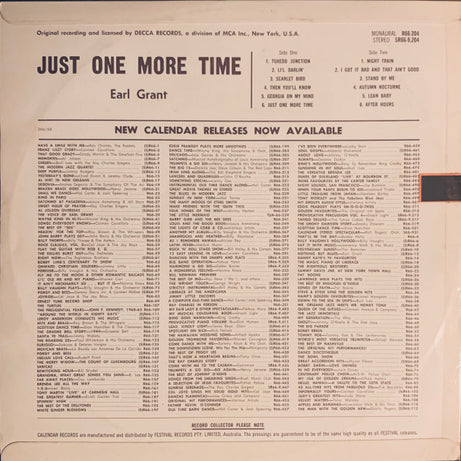 Earl Grant : Just One More Time And Other Instrumental Favorites (LP, Album)