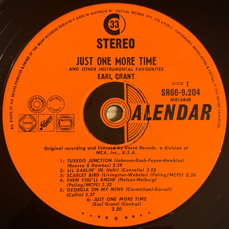 Earl Grant : Just One More Time And Other Instrumental Favorites (LP, Album)
