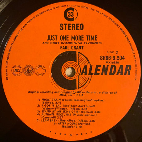 Earl Grant : Just One More Time And Other Instrumental Favorites (LP, Album)