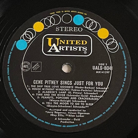 Gene Pitney : Sings Just For You (LP, Album)