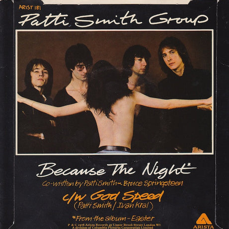 Patti Smith Group : Because The Night (7", Single, Blu)