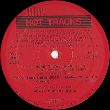 Various : Hot Tracks - Series 2, Issue 6 (2x12", Promo)