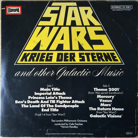 London Philharmonic Orchestra : Star Wars - Krieg Der Sterne - Galactic Music (LP)