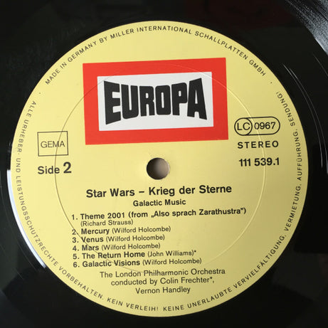 London Philharmonic Orchestra : Star Wars - Krieg Der Sterne - Galactic Music (LP)