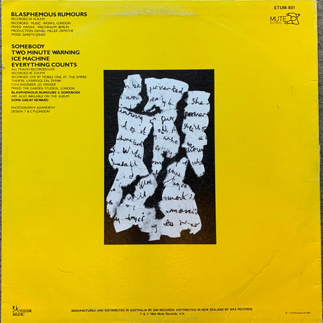 Depeche Mode : Blasphemous Rumours (12", Single, Ltd)
