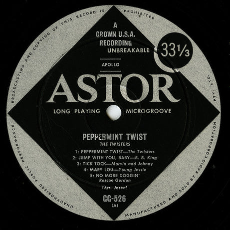 Various : Peppermint Twist: The Twisters (LP, Comp, Mono)