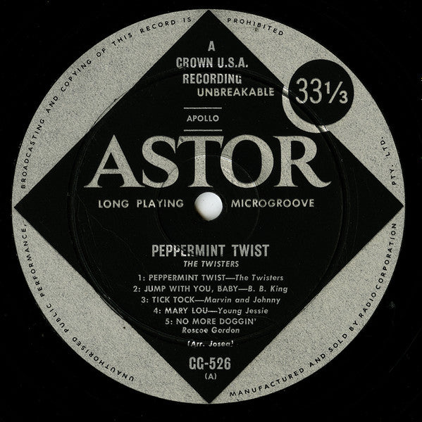 Various : Peppermint Twist: The Twisters (LP, Comp, Mono)