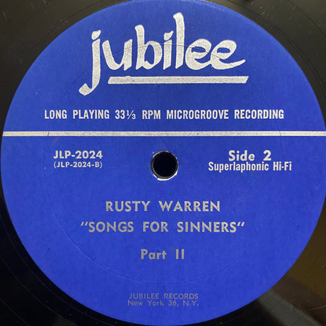 Rusty Warren : Songs For Sinners (LP, Album, Mono, Blu)