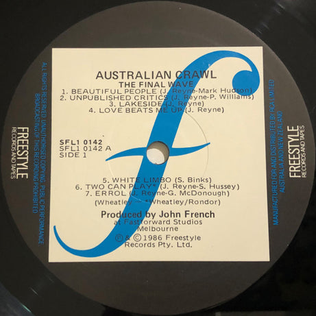 Australian Crawl : The Final Wave (LP, Album, Gat)