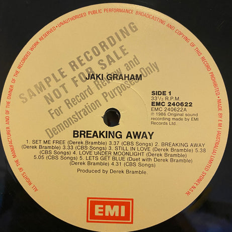 Jaki Graham : Breaking Away (LP, Album, Promo)