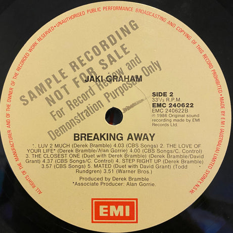 Jaki Graham : Breaking Away (LP, Album, Promo)