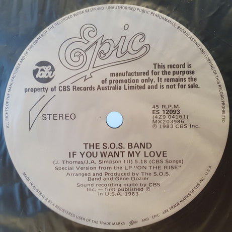 The S.O.S. Band : Tell Me If You Still Care (12", Promo)