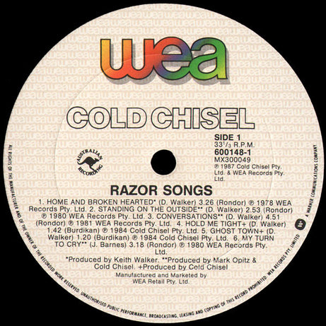 Cold Chisel : Razor Songs (LP, Comp)