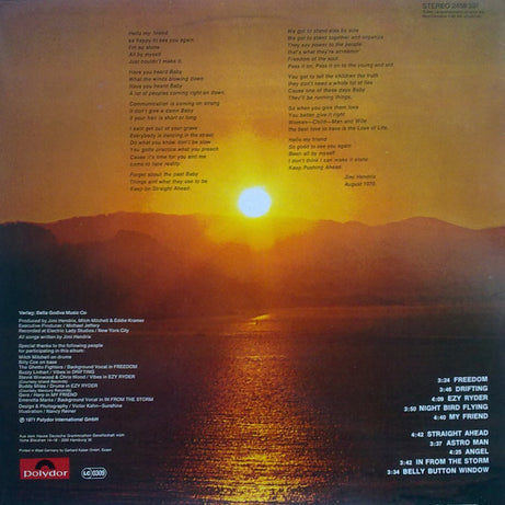 Jimi Hendrix : The Cry Of Love (LP, Album, RE)
