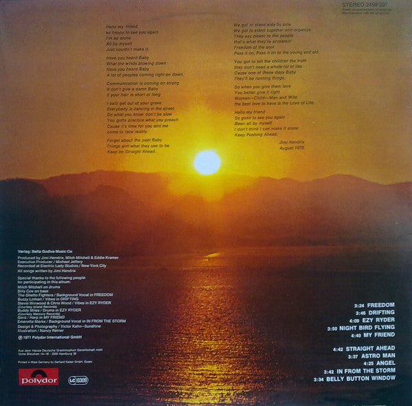 Jimi Hendrix : The Cry Of Love (LP, Album, RE)