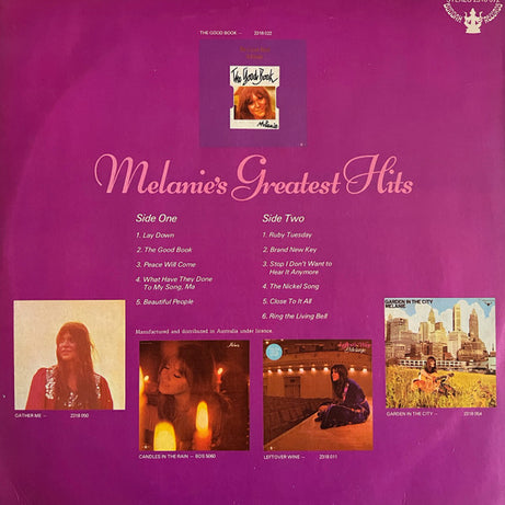 Melanie (2) : Melanie's Greatest Hits (LP, Comp, RE)