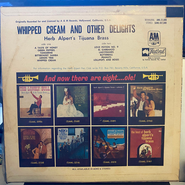 Herb Alpert & The Tijuana Brass : Whipped Cream & Other Delights (LP, Album)