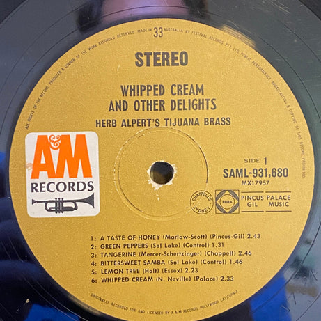 Herb Alpert & The Tijuana Brass : Whipped Cream & Other Delights (LP, Album)