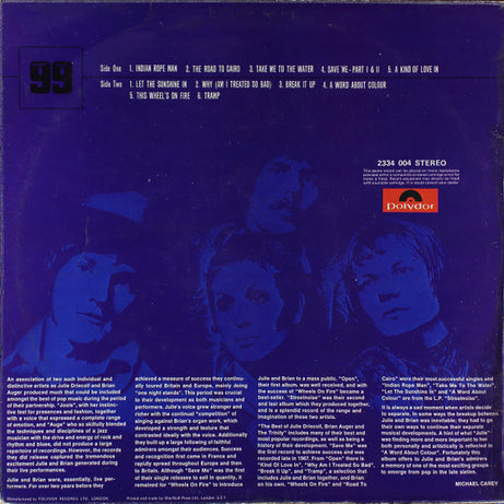 Julie Driscoll, Brian Auger & The Trinity : The Best Of Julie Driscoll, Brian Auger & The Trinity (LP, Comp)