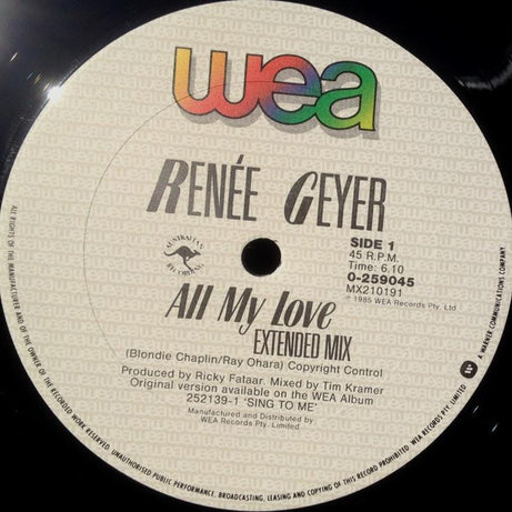 Renee Geyer : All My Love (12")