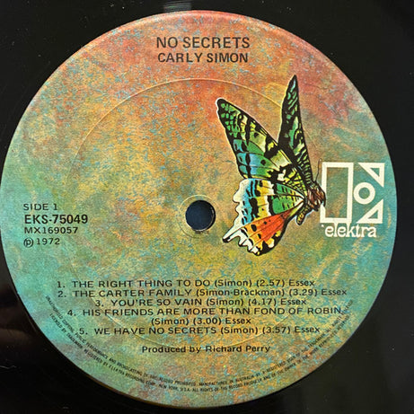 Carly Simon : No Secrets (LP, Album)