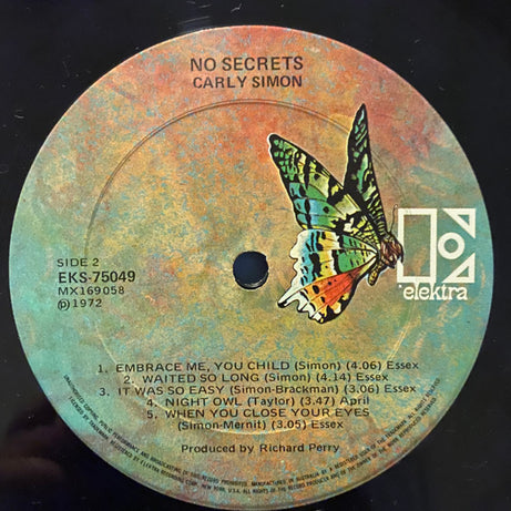 Carly Simon : No Secrets (LP, Album)