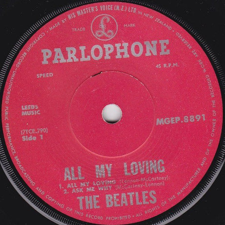 The Beatles : All My Loving (7", EP, Mono)