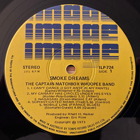 Captain Matchbox Whoopee Band : Smoke Dreams (LP, Album, Gat)