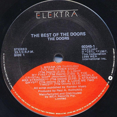 The Doors : The Best Of The Doors (2xLP, Comp, RM)