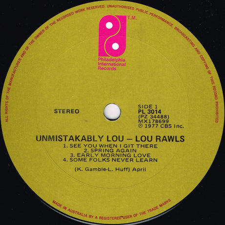 Lou Rawls : Unmistakably Lou (LP, Album)