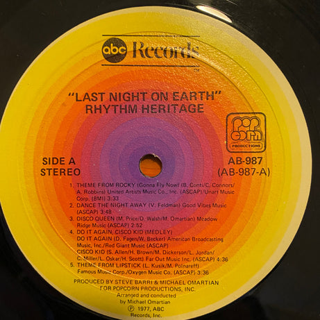 Rhythm Heritage : Last Night On Earth (LP, Album)