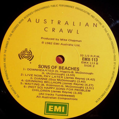 Australian Crawl : Sons Of Beaches (LP, Album)