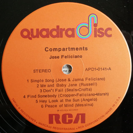 José Feliciano : Compartments (LP, Album, Quad, Ind)