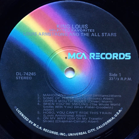 Louis Armstrong And His All-Stars : King Louis (Selected Favorites) (LP, Album, RE)