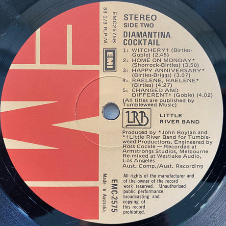 Little River Band : Diamantina Cocktail (LP, Album)