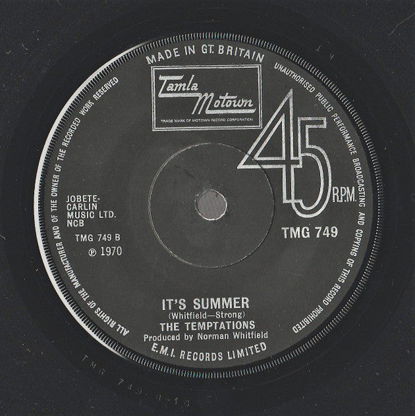 The Temptations : Ball Of Confusion (That's What The World Is Today) (7", Single, Sol)