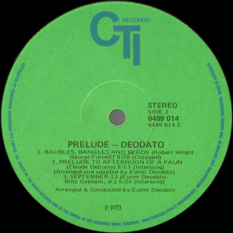 Eumir Deodato : Prelude (LP, Album, Gat)