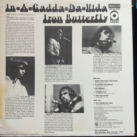 Iron Butterfly : In-A-Gadda-Da-Vida (LP, Album, RP, CTH)