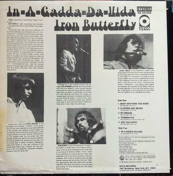 Iron Butterfly : In-A-Gadda-Da-Vida (LP, Album, RP, CTH)