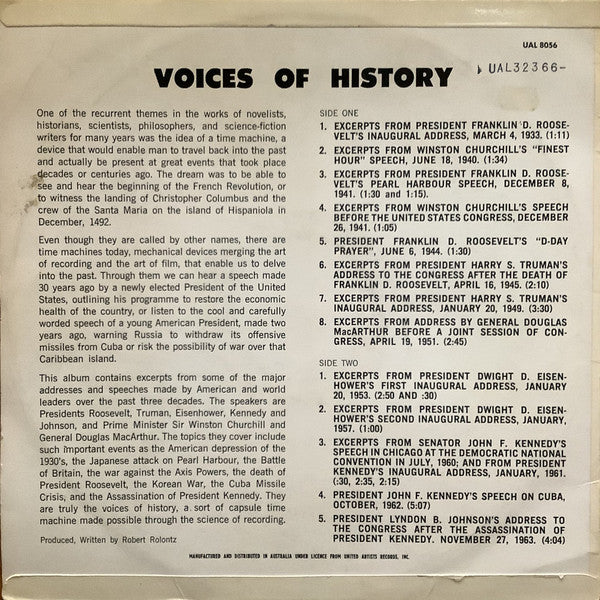Various : Voices of History (LP)