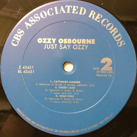 Ozzy Osbourne : Just Say Ozzy (12", EP)