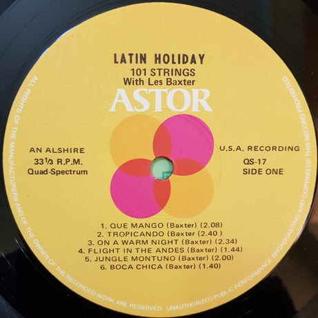 101 Strings With Les Baxter : Latin Holiday (LP, Album, Quad)
